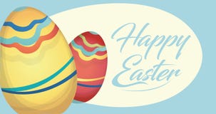 Happy Easter Holiday Card with Eggs stock illustration Happy Easter Holiday Card with Eggs stock illustration
