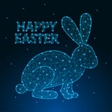 Happy Easter illustration made by polygonal wireframe mesh with low poly rabbit. Greeting card. Vector Happy Easter illustration made by polygonal wireframe mesh with low poly rabbit. Greeting card. Vector