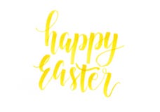 Happy Easter - yellow hand lettering inscription stock illustration Happy Easter - yellow hand lettering inscription stock illustration