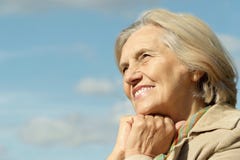 Happy Elderly Woman Stock Photo