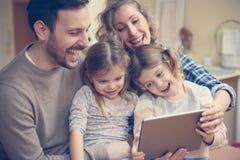 Happy family enjoy at home. stock photo Happy family enjoy at home. stock photo