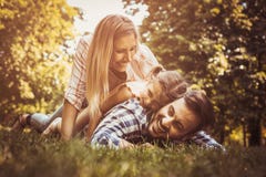 Happy family enjoying together in summer day. stock image Happy family enjoying together in summer day. stock image