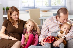 Happy family at home stock photography Happy family at home stock photography