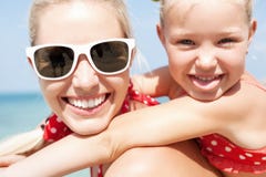 Happy family resting at beach in summer royalty free stock images Happy family resting at beach in summer royalty free stock images