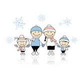 Happy family smiling together, christmas holiday stock illustration Happy family smiling together, christmas holiday stock illustration