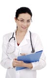 Happy female doctor looking at camera Stock Photography Happy female doctor looking at camera Stock Photography
