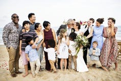 Happy friends and family at a wedding party stock photo Happy friends and family at a wedding party stock photo