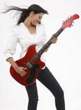 Happy girl with guitar stock photo Happy girl with guitar stock photo