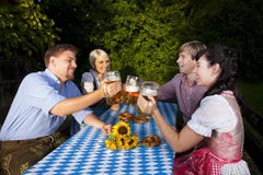 Happy group of bavarian people Stock Images Happy group of bavarian people Stock Images