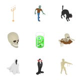 Happy halloween icon set, isometric style stock illustration Happy halloween icon set, isometric style stock illustration
