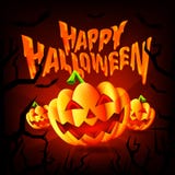 Happy Halloween Party Background with Scary Pumpkins and Flying Bats Vector Illustration. stock illustration Happy Halloween Party Background with Scary Pumpkins and Flying Bats Vector Illustration. stock illustration