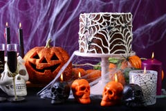 Happy Halloween Party Table Royalty Free Stock Photo