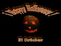Happy Halloween with pumpkin and date stock illustration Happy Halloween with pumpkin and date stock illustration