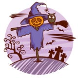 Happy Halloween. Scarecrow vector illustration Happy Halloween. Scarecrow vector illustration