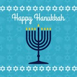 Happy Hanukkah poster or greeting card with menorah. royalty free illustration Happy Hanukkah poster or greeting card with menorah. royalty free illustration