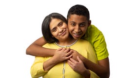 Happy Hispanic Mother With Teenage Son Stock Images Happy Hispanic Mother With Teenage Son Stock Images