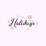 Happy Holidays Calligraphy Vector Text With Hand Drawn Snowflakes Over White vector illustration Happy Holidays Calligraphy Vector Text With Hand Drawn Snowflakes Over White vector illustration
