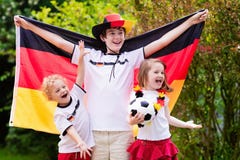 Happy kids, German football supporters stock image Happy kids, German football supporters stock image