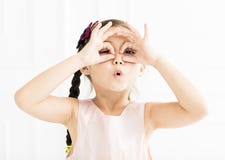 Happy little girl looking far royalty free stock images Happy little girl looking far royalty free stock images