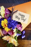 Happy May Day traditional gift of Spring Flowers. royalty free stock image Happy May Day traditional gift of Spring Flowers. royalty free stock image