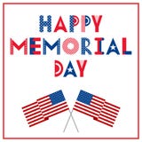 Happy memorial day. Greeting card with flags isolated on a white background. National American holiday event. royalty free illustration Happy memorial day. Greeting card with flags isolated on a white background. National American holiday event. royalty free illustration