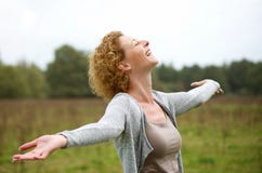 Happy middle aged woman enjoying life stock photos Happy middle aged woman enjoying life stock photos