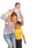 Happy Mom Playing With Her Kids Royalty Free Stock Photo