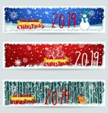 Banner Happy new year 2019 and Merry Christmas. Happy New Year 2019. Chienese New Year, Year of the Pig stock illustration Banner Happy new year 2019 and Merry Christmas. Happy New Year 2019. Chienese New Year, Year of the Pig stock illustration