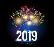 Happy New Year 2019 Firework Royalty Free Stock Images Happy New Year 2019 Firework Royalty Free Stock Images