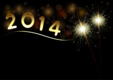 2014 Happy New Year background with sparklers. Burning Bengal lights and number of 2014 on black background. Vector illustration royalty free illustration 2014 Happy New Year background with sparklers. Burning Bengal lights and number of 2014 on black background. Vector illustration royalty free illustration