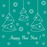 Happy New Year 2019 card. Christmas tree origami. Vector illustration of Christmas tree origami folded and hanging on the ropes. Design element for postcard vector illustration Happy New Year 2019 card. Christmas tree origami. Vector illustration of Christmas tree origami folded and hanging on the ropes. Design element for postcard vector illustration