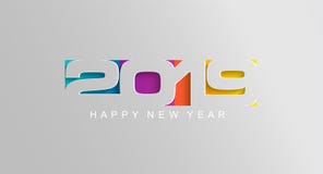 Happy 2019 new year card in paper style. Happy 2019 new year card in paper style for your seasonal holidays flyers, greetings and invitations cards and vector illustration Happy 2019 new year card in paper style. Happy 2019 new year card in paper style for your seasonal holidays flyers, greetings and invitations cards and vector illustration