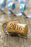 Happy new year 2016 with champagne cork
