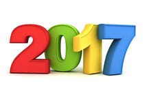 Happy new year 2017 3D colorful text isolated over white background with reflection and shadow stock illustration Happy new year 2017 3D colorful text isolated over white background with reflection and shadow stock illustration