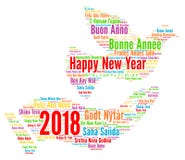 Happy New Year 2018 in different languages Royalty Free Stock Photo Happy New Year 2018 in different languages Royalty Free Stock Photo