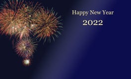 Happy new year 2022 with fireworks