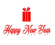 Happy new year, red gift package with sparkling stars. Happy new year with gift package and red color, for happiness and greetings. Sparkling stars royalty free illustration Happy new year, red gift package with sparkling stars. Happy new year with gift package and red color, for happiness and greetings. Sparkling stars royalty free illustration