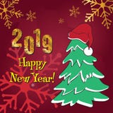 2019 Happy new year. Gold Shining Pattern. Happy New Year Banner with 2019 Numbers on red Background. vector illustration 2019 Happy new year. Gold Shining Pattern. Happy New Year Banner with 2019 Numbers on red Background. vector illustration