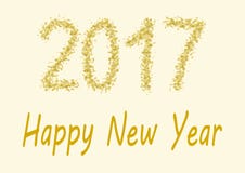 Happy New Year 2017 gold spangles. Happy New Year 2017 - the numbers of 2017 are handwritten in gold spangles vector illustration Happy New Year 2017 gold spangles. Happy New Year 2017 - the numbers of 2017 are handwritten in gold spangles vector illustration