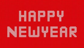 Happy New year knitted on red background design. Happy New year knitted on red background vector design for holiday stock illustration Happy New year knitted on red background design. Happy New year knitted on red background vector design for holiday stock illustration