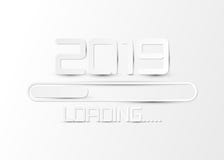 Happy 2019 new year card in paper style for your seasonal holidays flyers, greetings and invitations cards and Christmas themed. Happy 2019 new year loading bar vector illustration Happy 2019 new year card in paper style for your seasonal holidays flyers, greetings and invitations cards and Christmas themed. Happy 2019 new year loading bar vector illustration