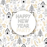 Happy New Year party background. Vector seamless pattern stock illustration Happy New Year party background. Vector seamless pattern stock illustration