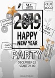 Happy New Year Party 2019 Card for your Party. Vector illustration royalty free illustration Happy New Year Party 2019 Card for your Party. Vector illustration royalty free illustration