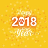 2018 Happy New Year Poster With Dog Paw Sign Abstract Greeting Card Background stock illustration 2018 Happy New Year Poster With Dog Paw Sign Abstract Greeting Card Background stock illustration