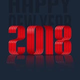 2018 happy new year red ribbon on black background. With shadow stock illustration 2018 happy new year red ribbon on black background. With shadow stock illustration