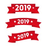 Happy New year red ribbon. Vector royalty free illustration Happy New year red ribbon. Vector royalty free illustration