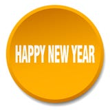 Happy new year button. Happy new year round button isolated on white background. happy new year royalty free illustration Happy new year button. Happy new year round button isolated on white background. happy new year royalty free illustration