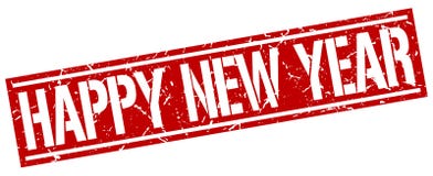 Happy new year stamp. Happy new year square grunge sign isolated on white. happy new year royalty free illustration Happy new year stamp. Happy new year square grunge sign isolated on white. happy new year royalty free illustration