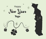 Happy New Year theme with map of Togo. Happy New Year illustration theme with map of Togo stock illustration Happy New Year theme with map of Togo. Happy New Year illustration theme with map of Togo stock illustration