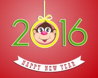 Happy New Year 2016 year of the monkey. Vector illustration design elements royalty free illustration Happy New Year 2016 year of the monkey. Vector illustration design elements royalty free illustration